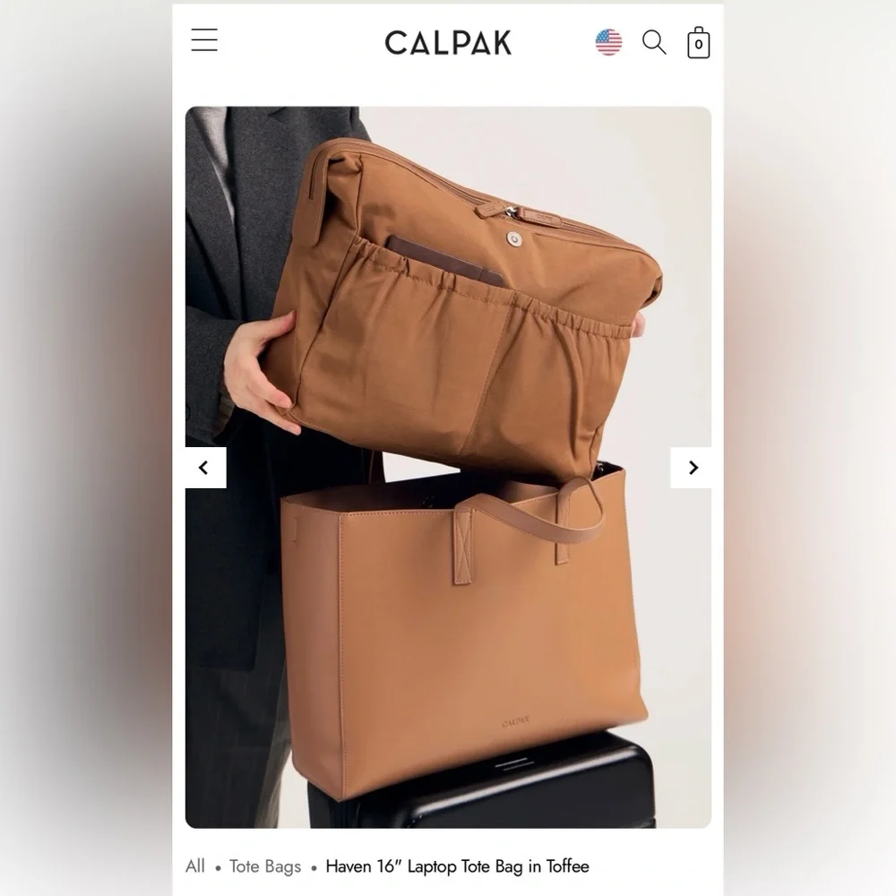 Calpak Haven 16’ Laptop Tote Bag in Toffee - Like New